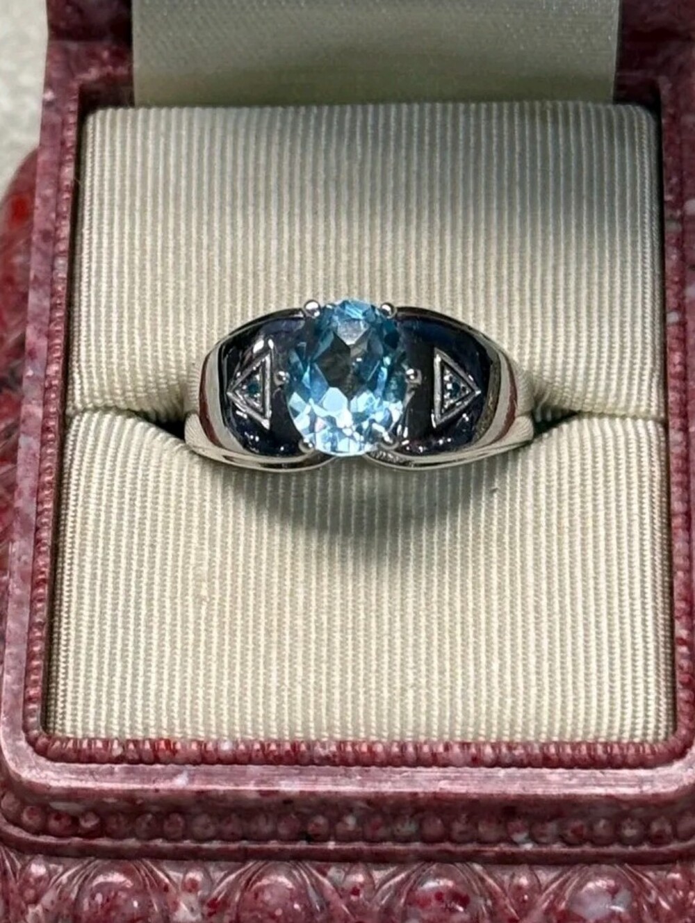 Sterling Silver Blue Spinel,Blue & White Topaz Ring SZ 10